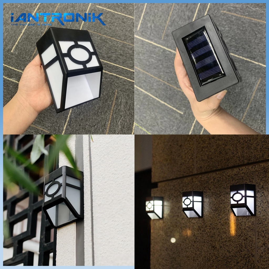 SL-01 Lampu Dinding Solar Panel Outdoor 2 LED Otomatis / Wall Light