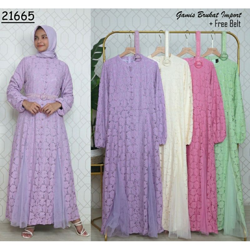 Gamis Brukat Import  21665 by Vns