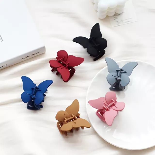 PREMIUM Jepit Rambut Korea Kupu Kupu 7CM - Jedai Doff Kupu Jepitan Rambut Matte Butterfly Hair Claw Clips