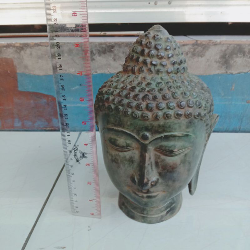 Patung Kepala Budha Perunggu Antik