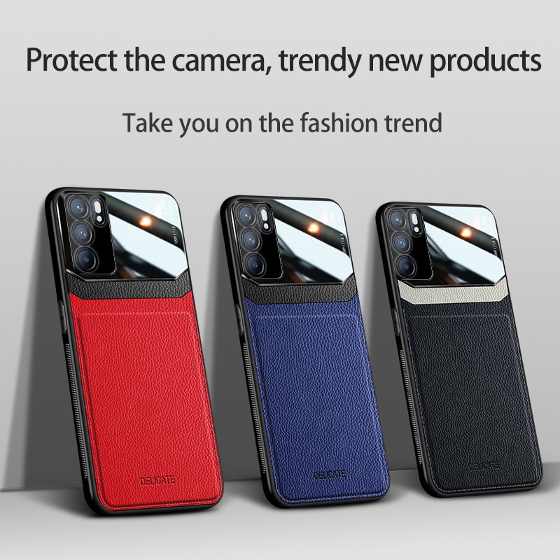 Case Oppo A15 A15s RENO 6 5G Leather Kulit Terbaru Soft Case Pelindung Kamera Premium Mewah Silikon Cover Casing HP