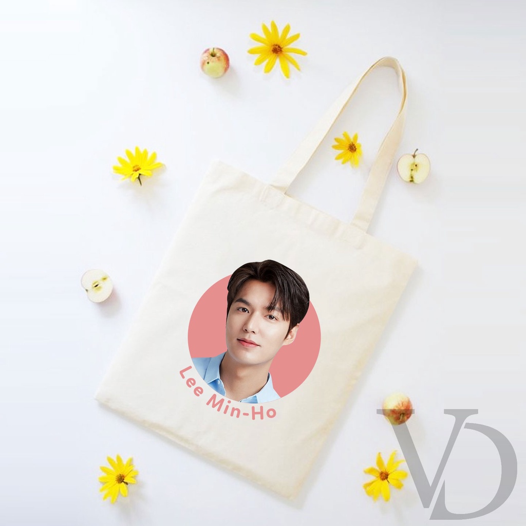 TOTE BAG BAHAN KANVAS KOREAN AKTOR / korean drama TOTE BAG / TAS BELANJA MOTIF KOREA