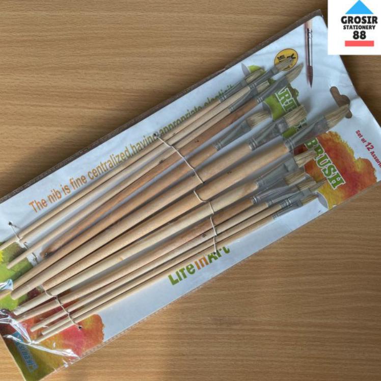 

Boleh Diadu Kuas Lukis Set isi 12 JUMBO Kayu Best Seller