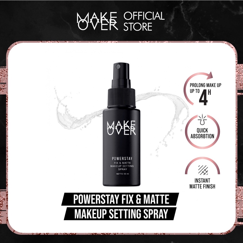 MAKE OVER Powerstay Fix &amp; Matte Makeup Setting Spray 50 ml - Makeup Setting Spray