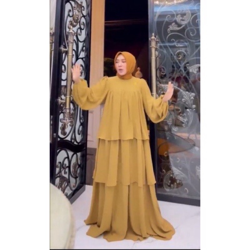 DRESS TINGKAT POLOS BY SHELLASAUKIA ORIGINAL