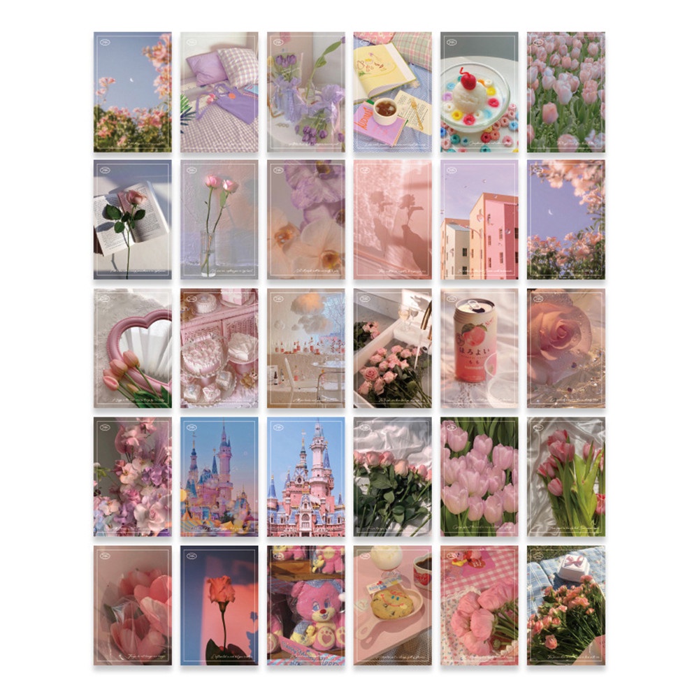 30 pcs Kartu Seni Kartu Pos Hiasan Dinding Stiker Foto Latar Belakang Alat Peraga