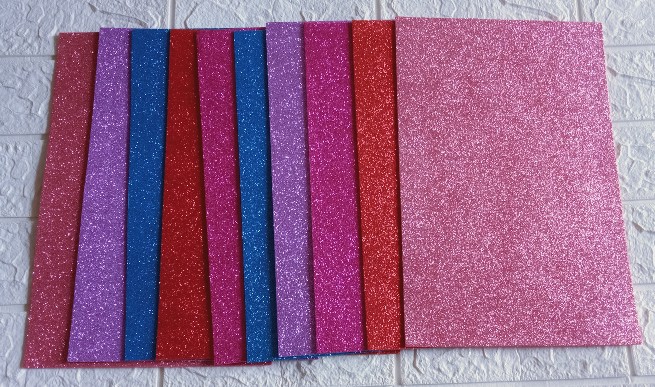 Eva Foam Gliter / Spon Gliter Warna / Foam Art Spon 30cm X 20cm Murah