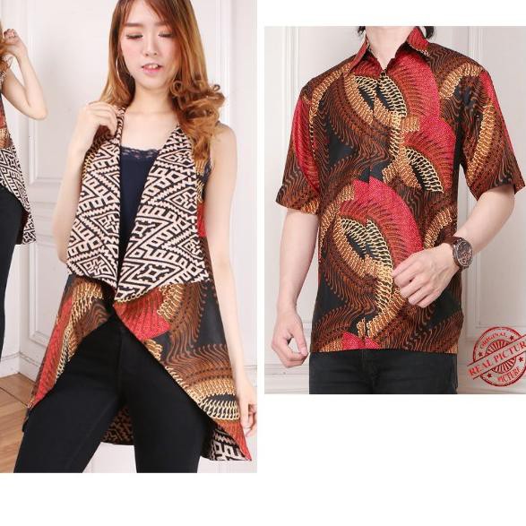♪ Batik Couple Fefity Blazer Outwear Wanita dan Kemeja Pria ✧