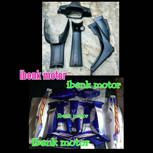 full body set kasar halus f1zr biru putih