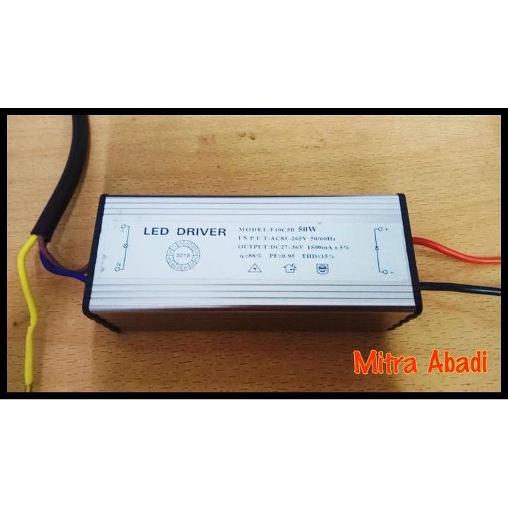 TERMURAH LED DRIVER 50 WATT 1500 MA CASING BESI WATERPROOF