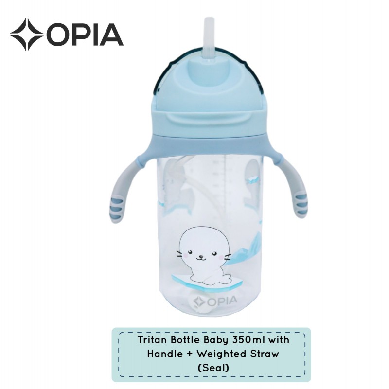 OPIA Tritan Bottle Baby 350ml Seal - Weighted Straw Handle Bottle