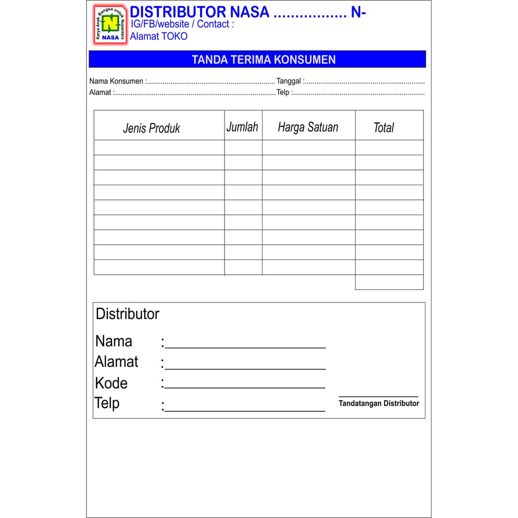 

Nota produk Nasa