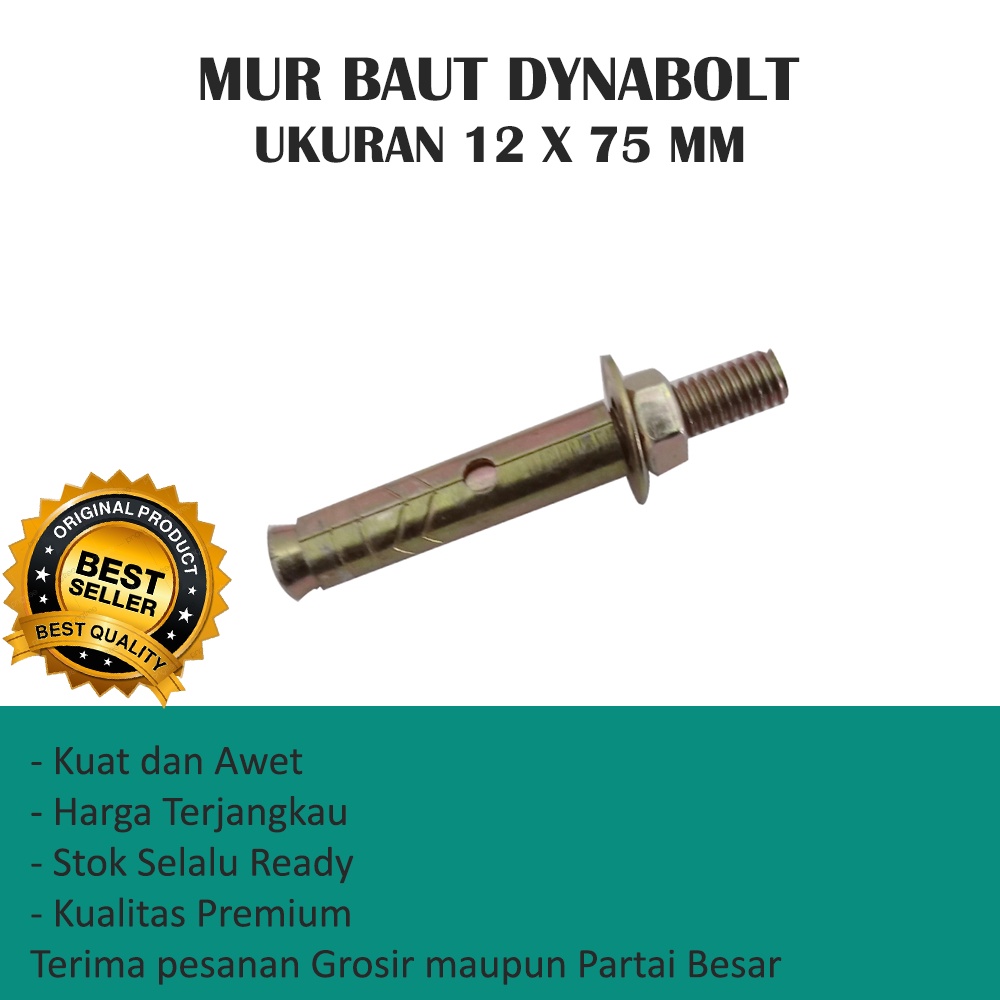 MUR BAUT DYNABOLT UKURAN 12X75 MM (HARGA PER PCS)