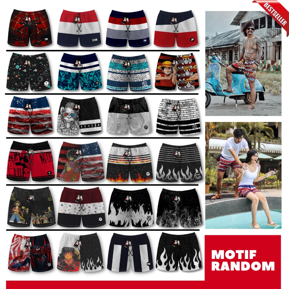 BEST SELLER RANDOM - Celana pendek boxer pria wanita| Pakaian dalam boxser kolor | Bokser pantai bahan katun| Celana tidur santai