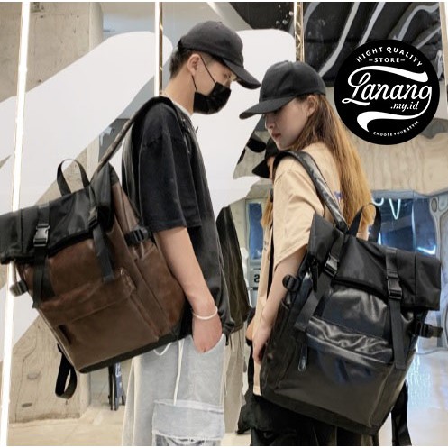 Tas Ransel Korea kulit Backpack Korea Tas Ransel Pria wanita Ransel Kulit Tas Punggung Korea