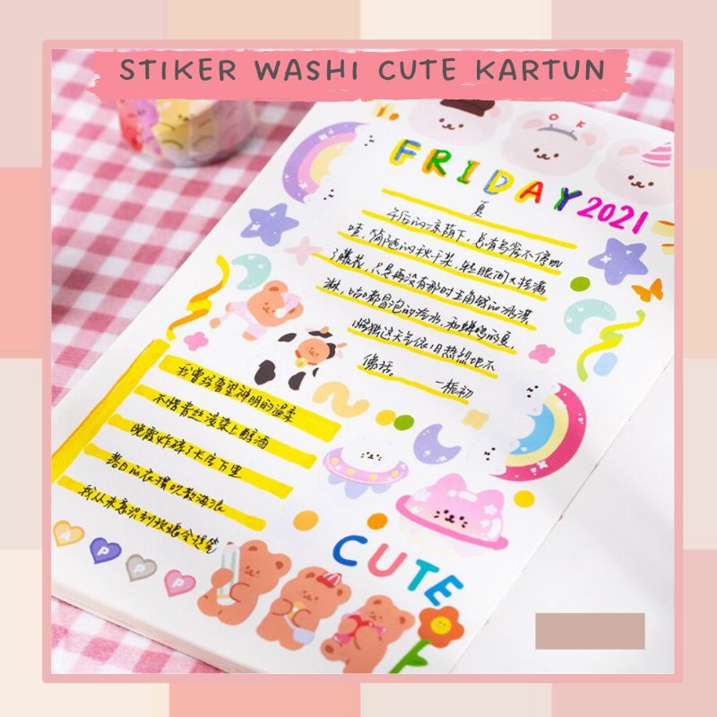 

Share Stiker Kertas Washi Kartun Hewan Lucu Deco Jurnal Diary Scrapbook