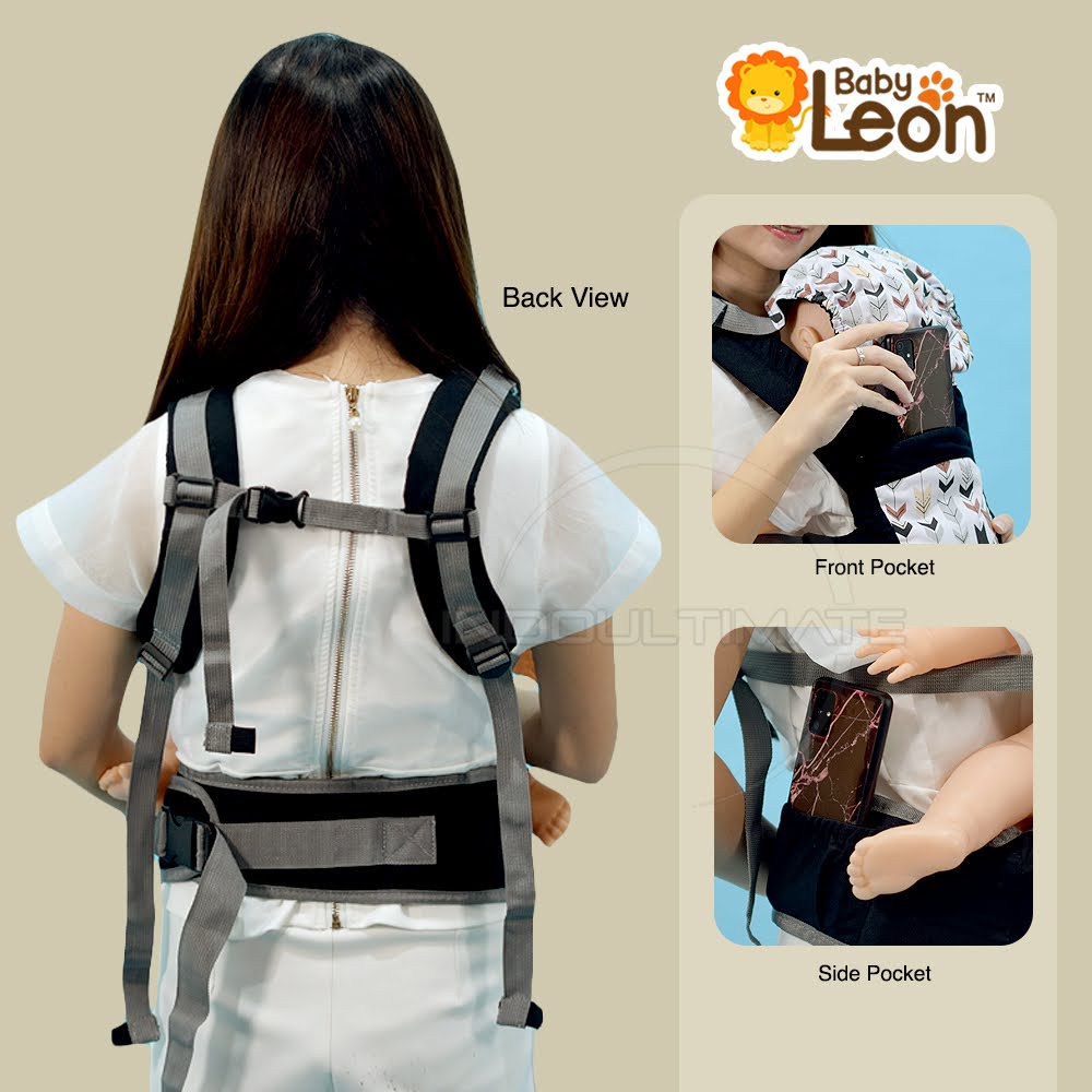 5in1 Way Gendongan Hipseat Bayi BABY LEON + Pelindung Kepala ARROW SERIES BY-6080 / BY-6088 (Tanpa Topi) Gendongan Bayi Depan Duduk Gendongan Bayi Samping Gendongan Multifungsi Gendongan Bayi Instan Anti Pegal Baby Carrier