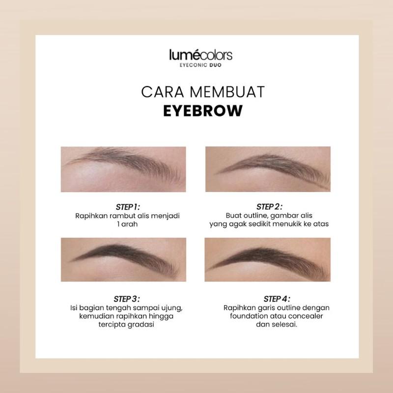 Lumecolors Eyeconic Duo Eyebrow dan Eyeliner 2in1 Lumecolors Pensil Alis dan Eyeliner Waterproof dan Tahan Lama Plus Brush