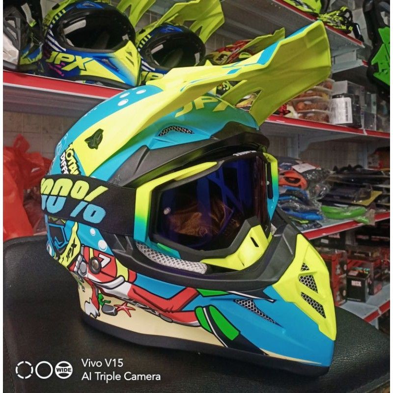Helm Jpx Trail Mx Plus Goggle MX Fluo Tosca