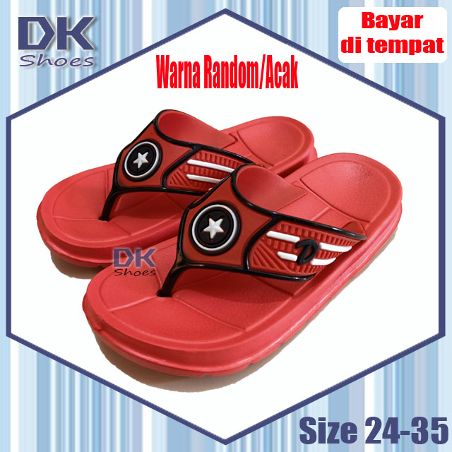 Sandal anak cowok Dua Kaki 24-35 / Sandal Jepit Santai Karakter Anak Laki / Sandal Karet /Sandal Sehari-hari Anak Laki