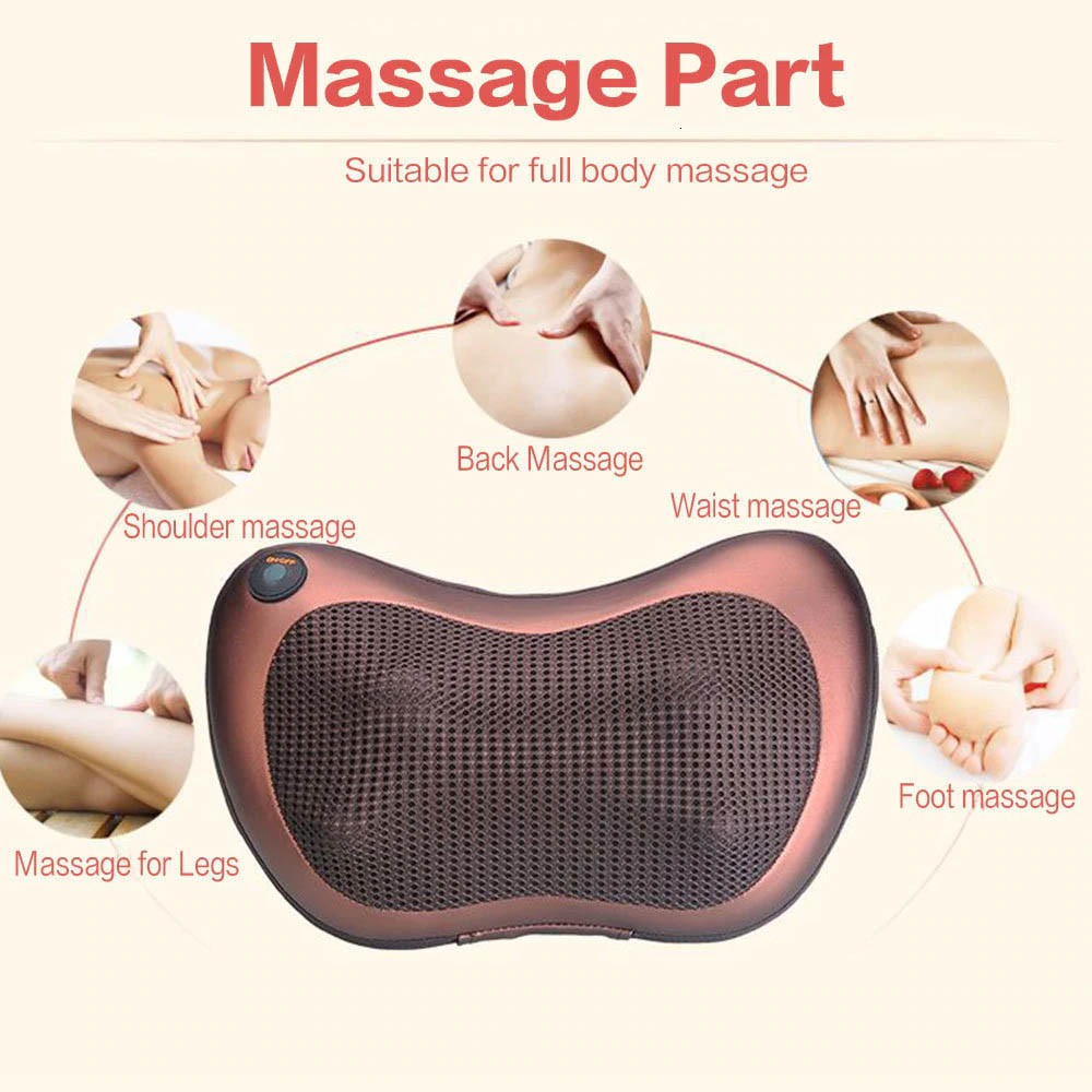 Alat Pijat Elektrik 8 Roller Bantal Pemijat Massage Pillow Heat Control Technology Otomatis Kusuk-3
