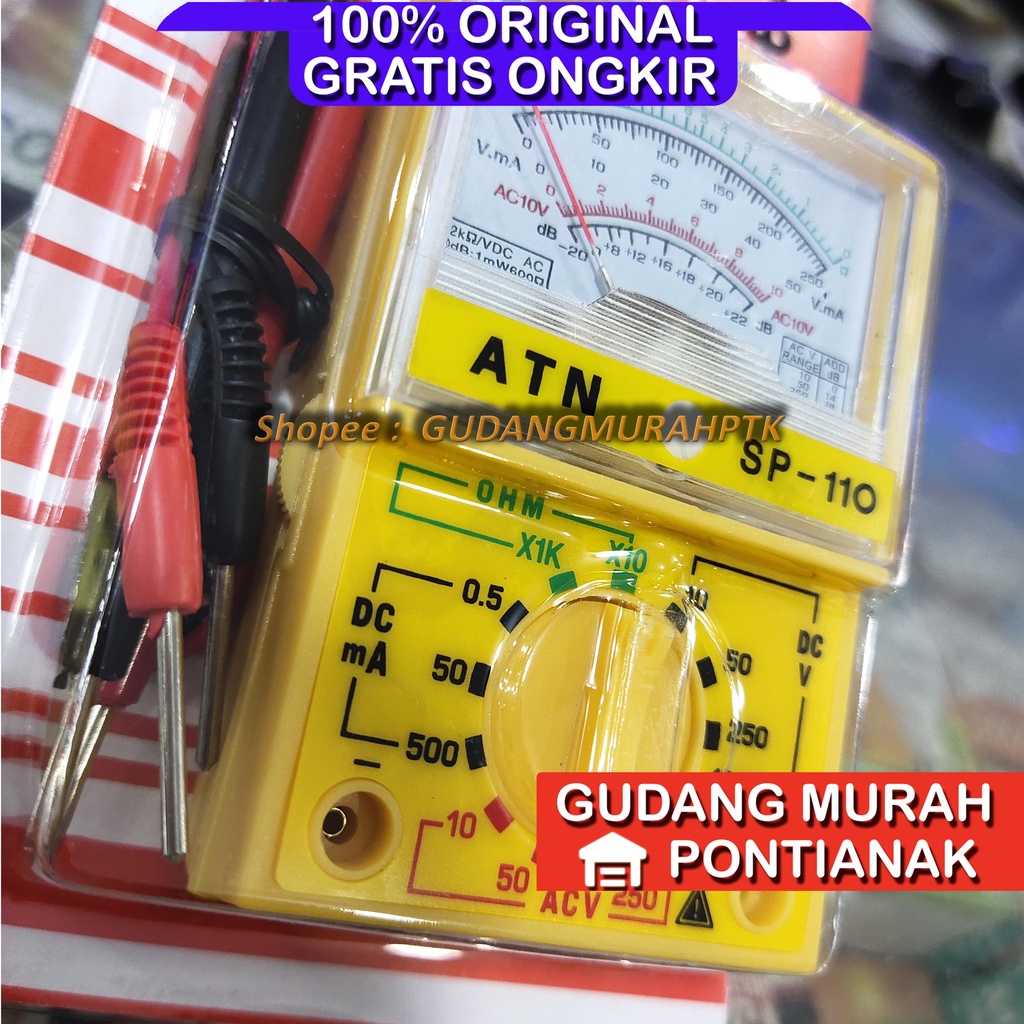 MULTITESTER MINI / AVOMETER / MULTIMETER MINI MERK ATN TYPE SP110