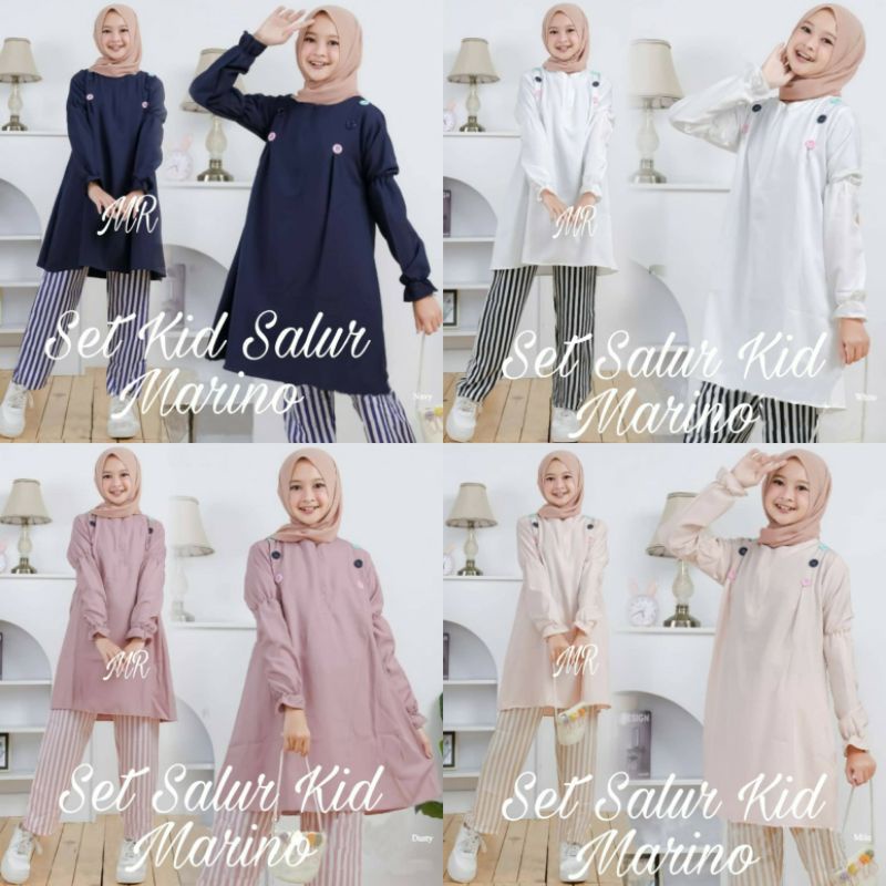 BAJU ATASAN WANITA BAJU SETELAN ANAK PEREMPUAN REMAJA ONE SET KID MARINO CELANA KATUN SALUR
