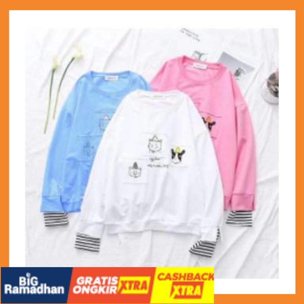 POLOS MOTIF MERAH PUTIH HITAM BIRU KUNING ASLI / SWEATER HOODIE CEWEK | SWEATER MURAH | SWEATER