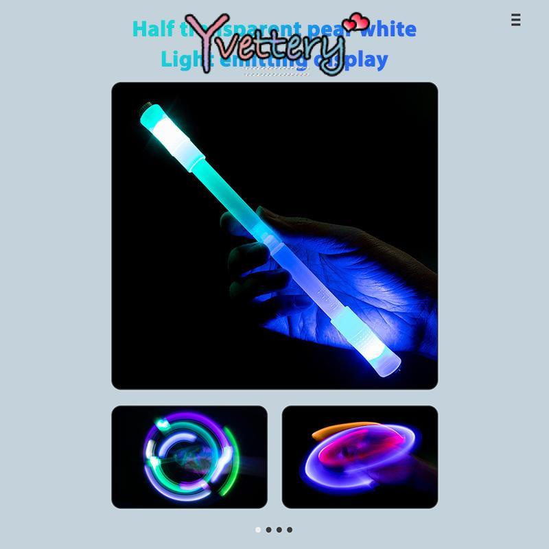 ️Mainan Pena LED Lampu Flash Spinning Fidget Spinner Bentuk Pulpen Bahan Plastik Anti slip Untuk Anti Stress yy