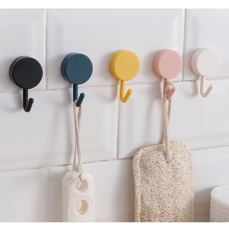 (Satuan) Hanger Hook Plastik Bulat / Gantungan Serbaguna (Gantung Kunci, Handuk, Dll) Plastik Modis Stylish