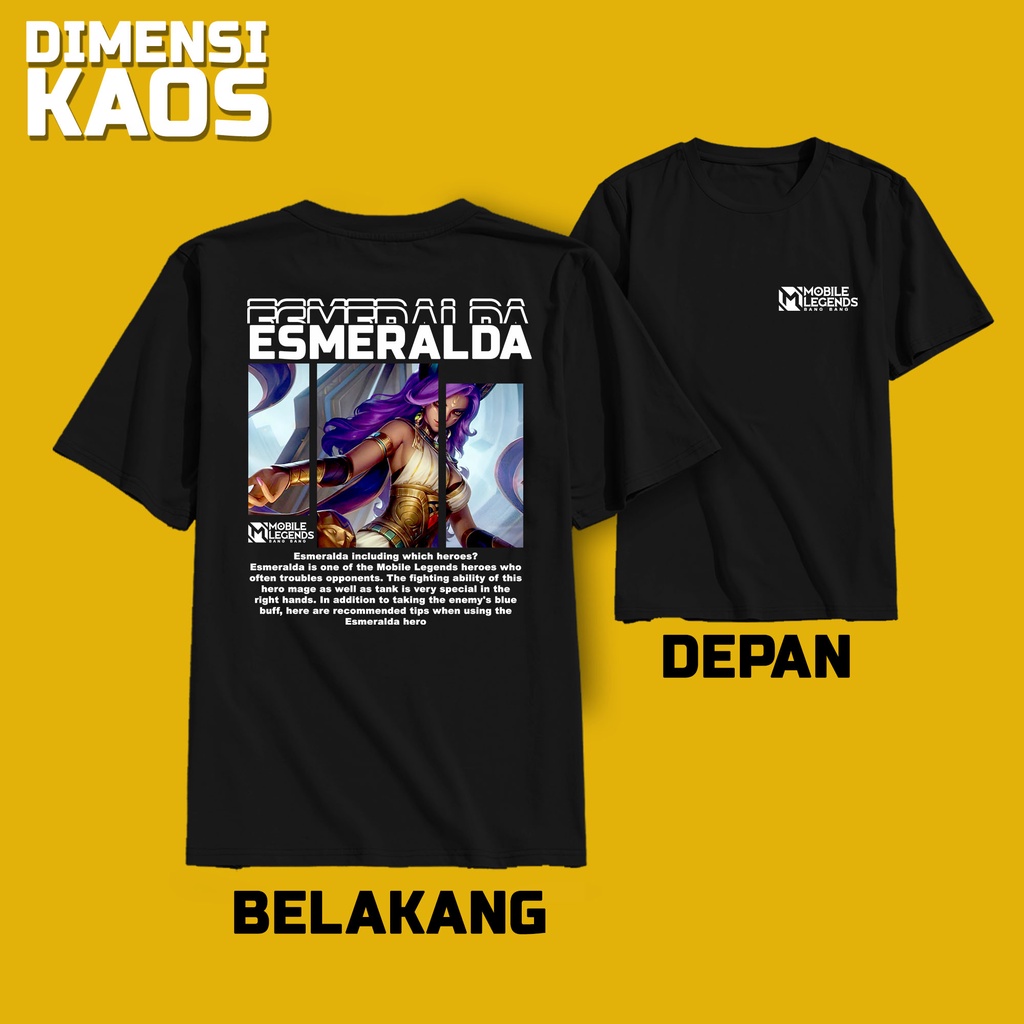 DIMENSI KAOS - Kaos Terbaru Kaos Hero ML Kaos Hero Mobile Legends [Esmeralda] Kaos Cotton Combed 30s