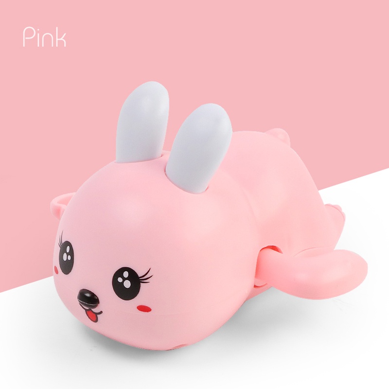 Mainan Mandi Anak Bayi Bentuk Kura Kura Berenang Untuk Di Kolam Dan Bak Mandi-Kelinci Pink