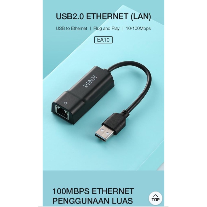 Robot EA10 USB Ethernet Adapter USB 2.0 to 10/100Mbps Network RJ45 LAN