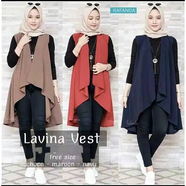 LAVINA VEST CARDIGAN / KARDIGAN WANITA / OUTER FASHION MUSLIM