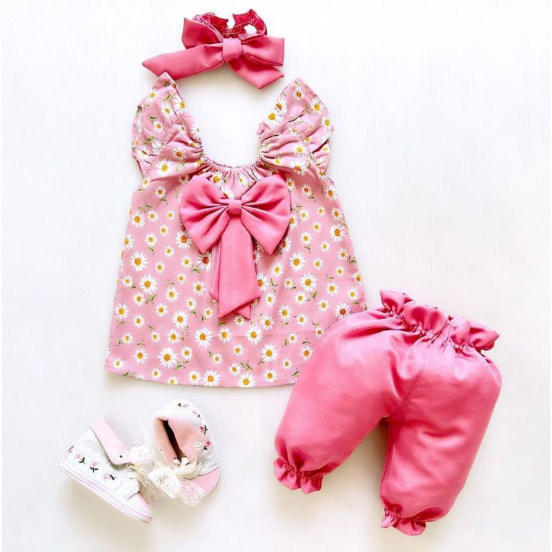 SETELAN BAJU BAYI PEREMPUAN SABRINA BAYI 0-18 BULAN FREE BANDANA HELIA CLOWN SUIT / SETELAN SABRINA BABYGIRL