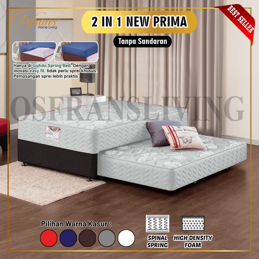 Guhdo Spring Bed Sorong New Prima 2 in 1 - TANPA SANDARAN / KASUR ATAS BAWAH / KASUR ATAS / KASUR SO