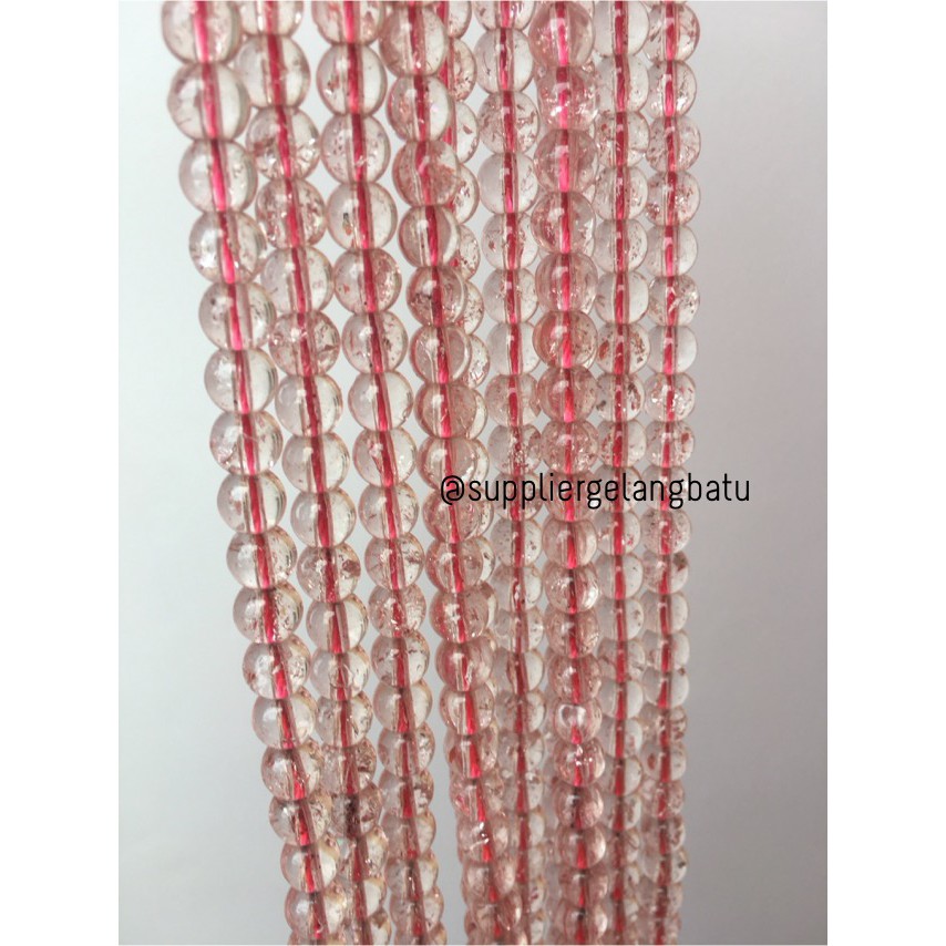 semi stone rutilated kuarsa quartz bintik 8mm renceng gelang kalung bahan aksesoris craft online