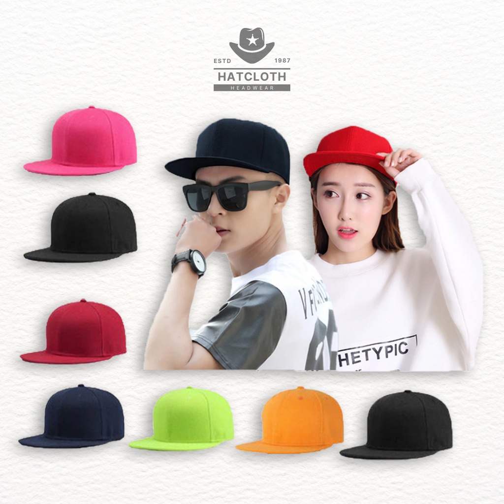 Topi Baseball Snapback Dewasa Polos Bahan Raphel