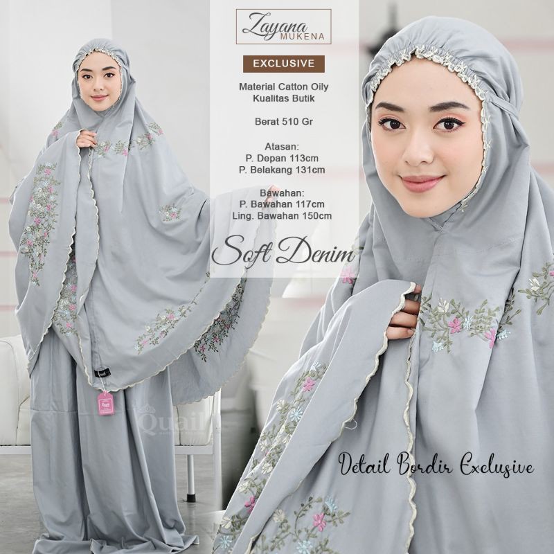 ZAYANA MUKENA KATUN BORDIR ORI QUAIL HIJAB