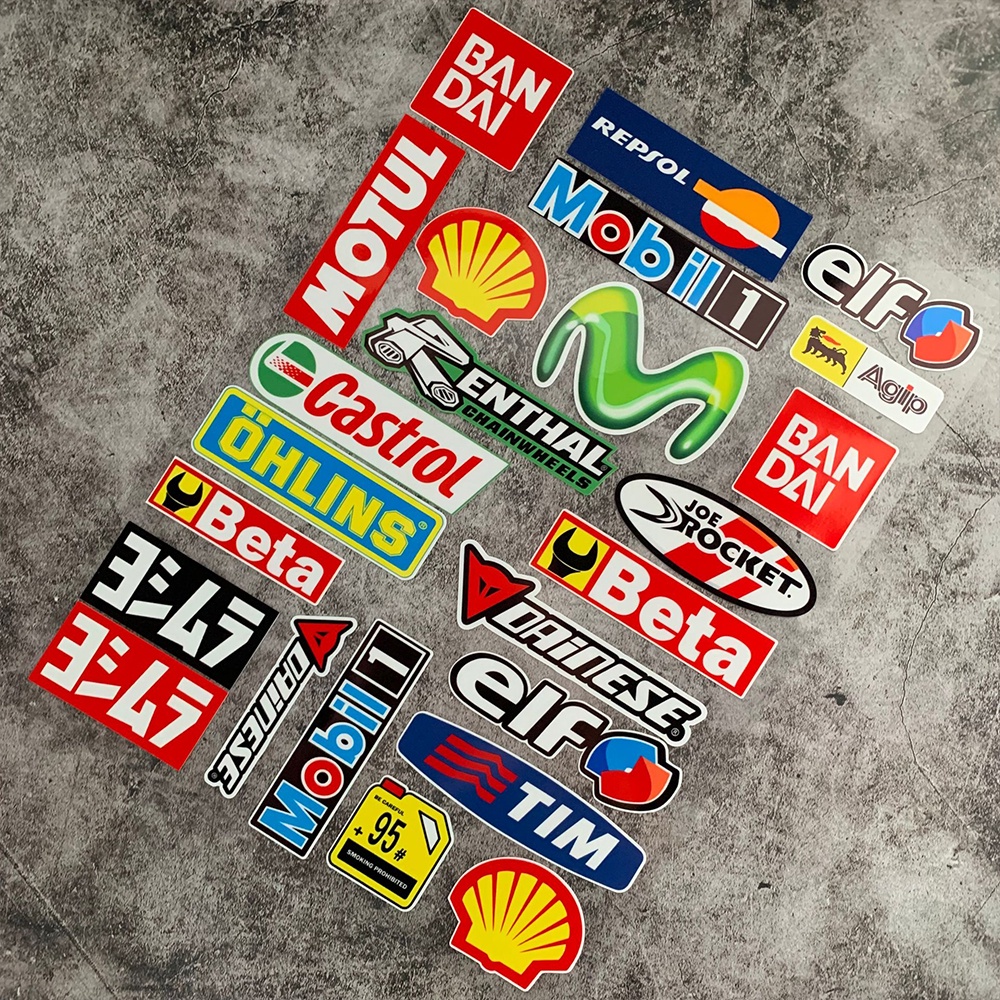 Reflektif Sepeda Motor Stiker Motul BANDAI Movistar OHLINS Helm Dekorasi Stiker Sepeda Motor Styling Aksesoris