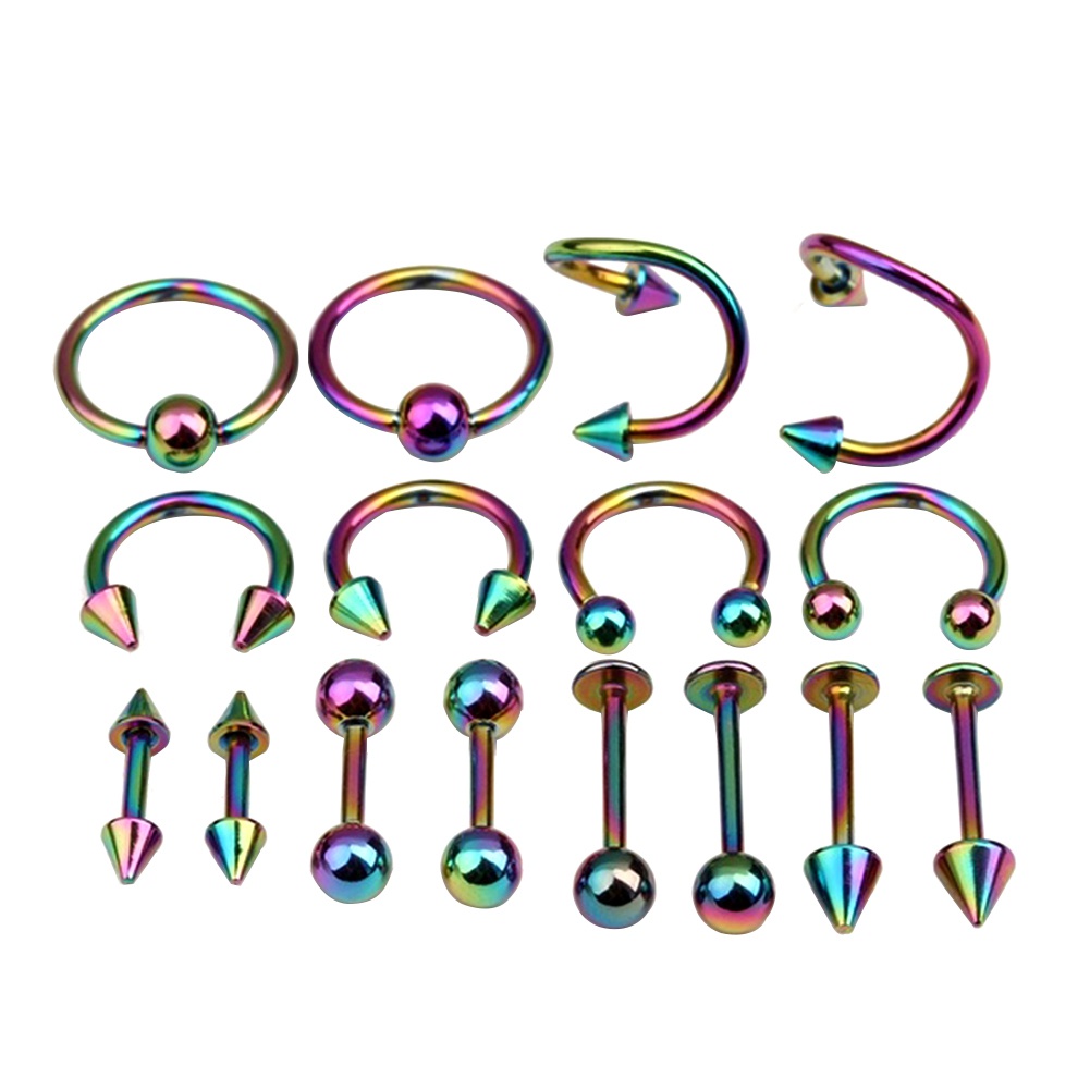 16pcs / Set Anting Tindik Hidung / Telinga / Bibir / Puting / Alis / Lidah Untuk Hadiah