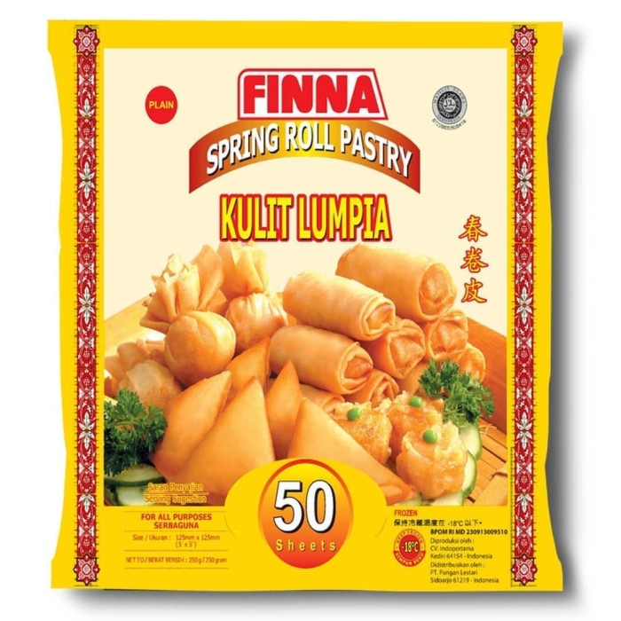 

Kulit Lumpia Finna 125 x 125 @50 Lembar / Finna Spring Roll Pastry 50 sheet - ***GOSEND / GRAB