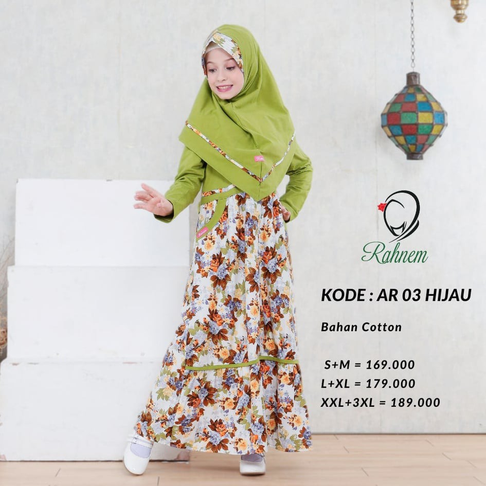 BISA COD - Gamis Anak Perempuan Rahnem  AR 01 AR 02 AR 03 / Fashion Muslim