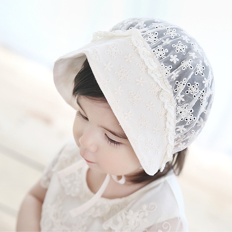 Hannah Lace Bonnet Topi Bayi Perempuan Model Noni Belanda