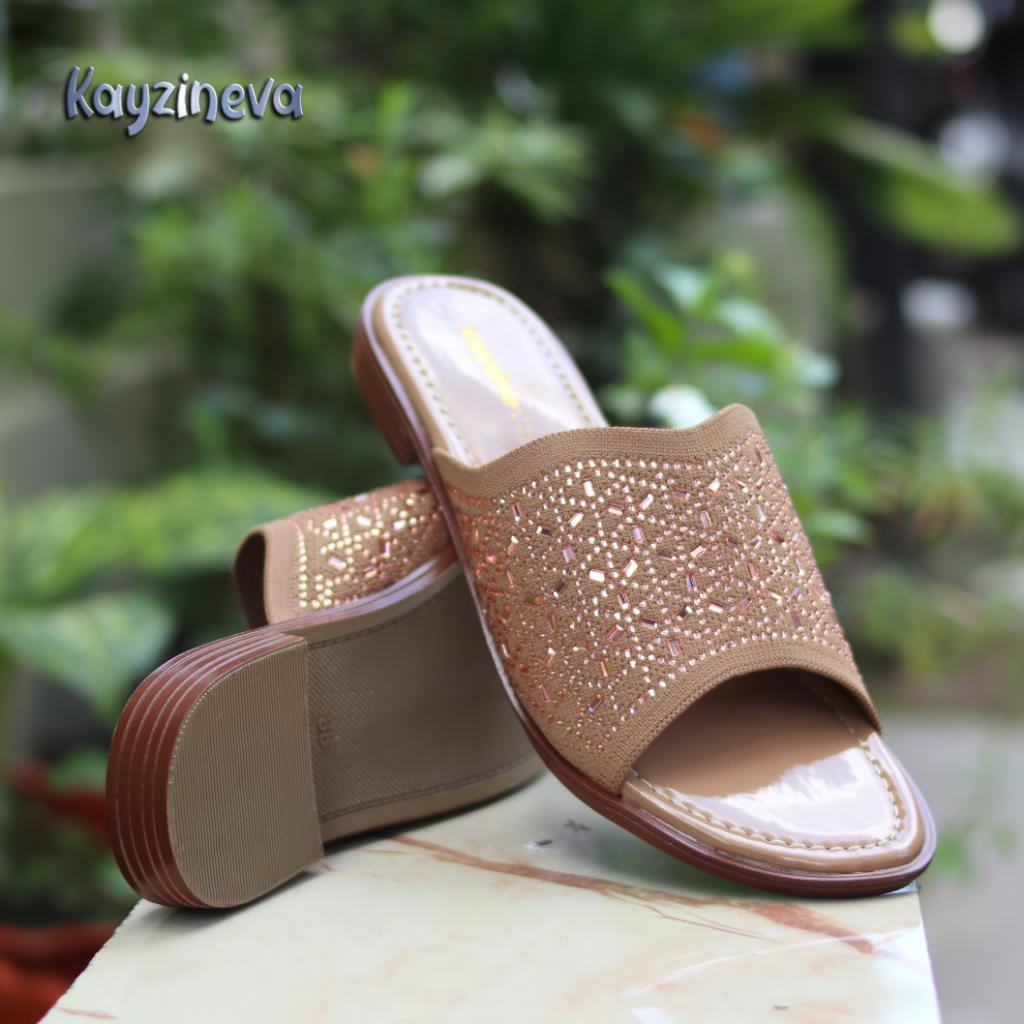 KAYZINEVA Sandal Kokop Wanita Motif Payet AB04