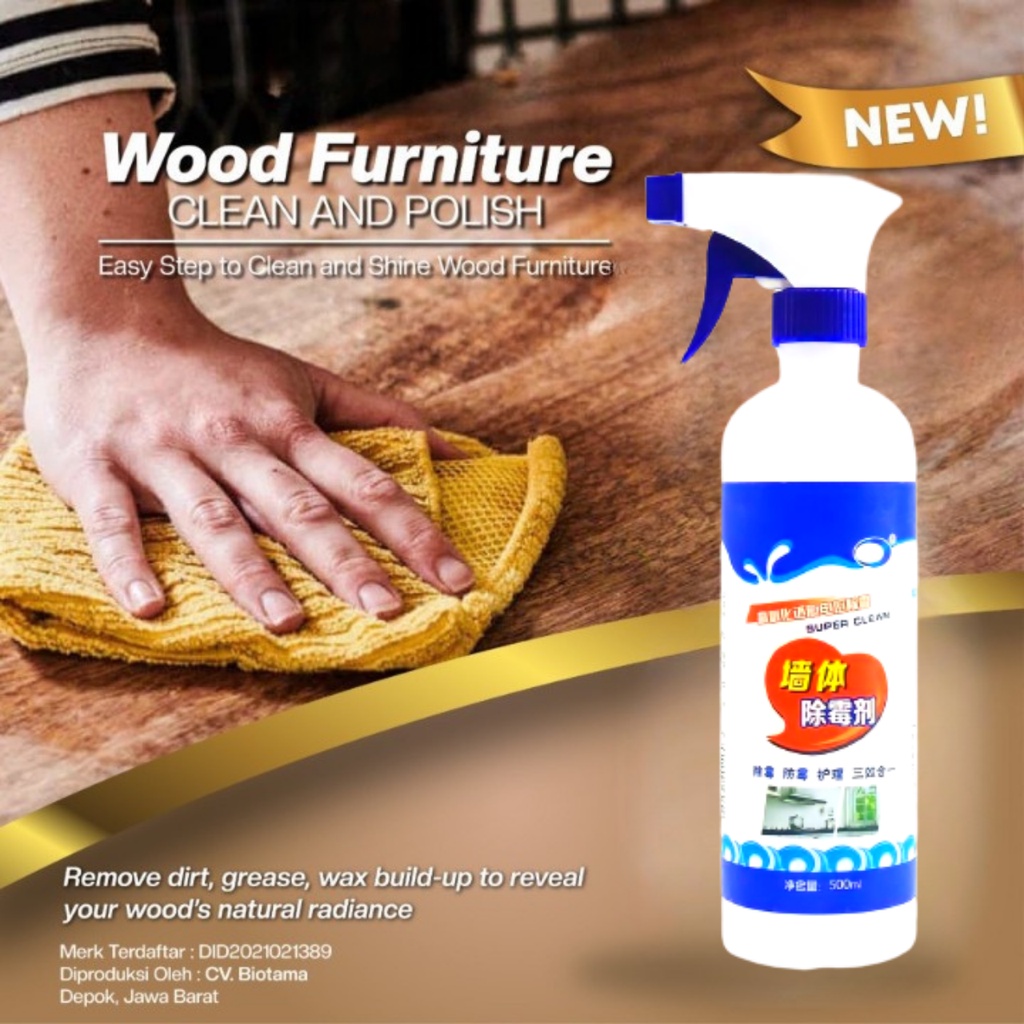 Wood Furniture - Semprotan Obat anti jamur kayu /Pembersih penghilang Jamur Kayu, dinding, kaca dapur,conditioner 500ml