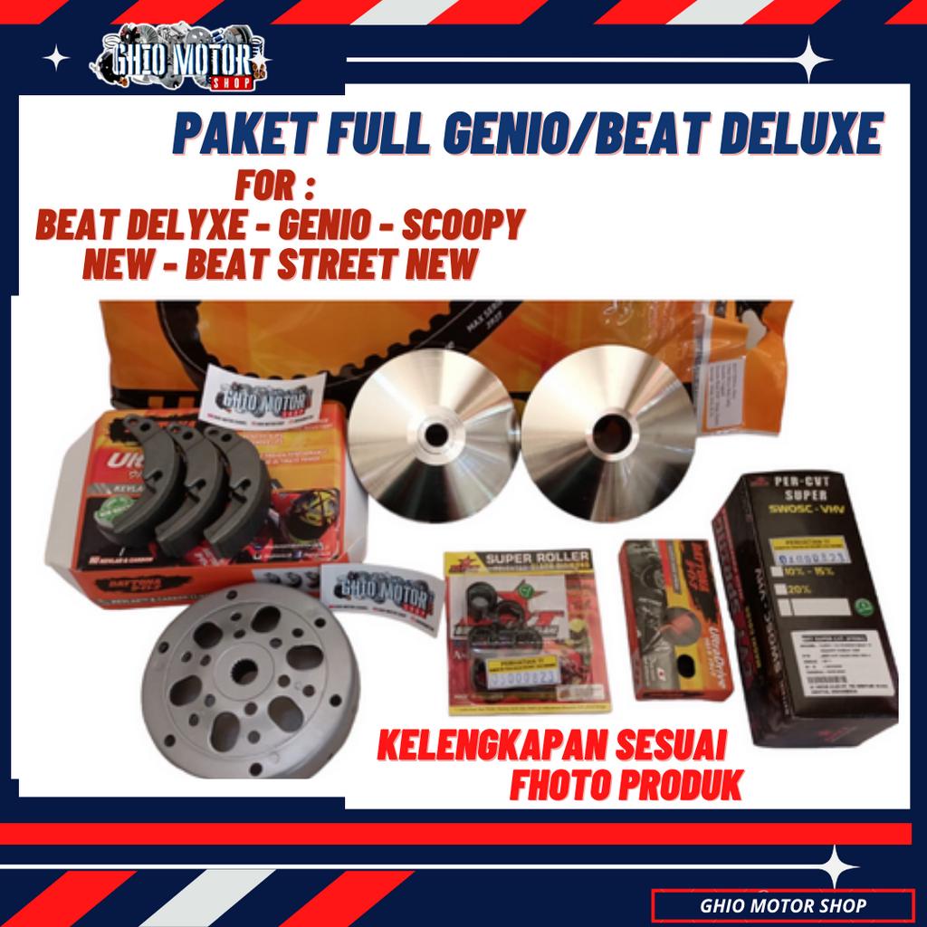 Paket Kirian Full Genio Beat New Beat Deluxe koj Scoopy Prestige Beat street New Genio/paket CVt harian Beat New 2020 2021 2022 Genio 2020 Paket Up grade cvt beat delux Beat Led koja Rumah roller bubut Beat new mangkok kartel costum beat new paket 1 full