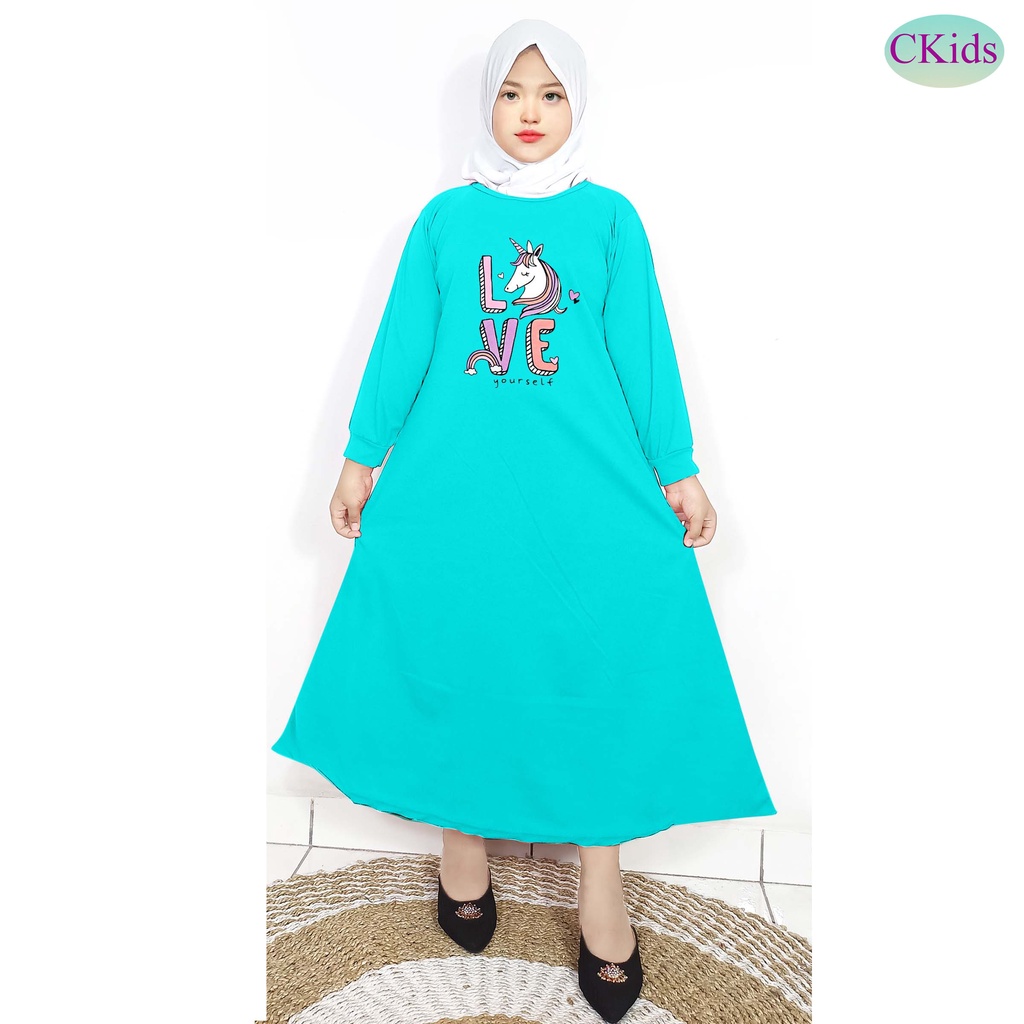 Gamis Anak Perempuan DTF Unicorn Love Yourself CF Kids