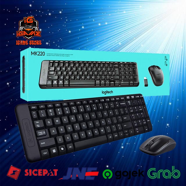 Logitech Wireless Mouse Keyboard MK220 / Combo / MK 220 Garansi resmi