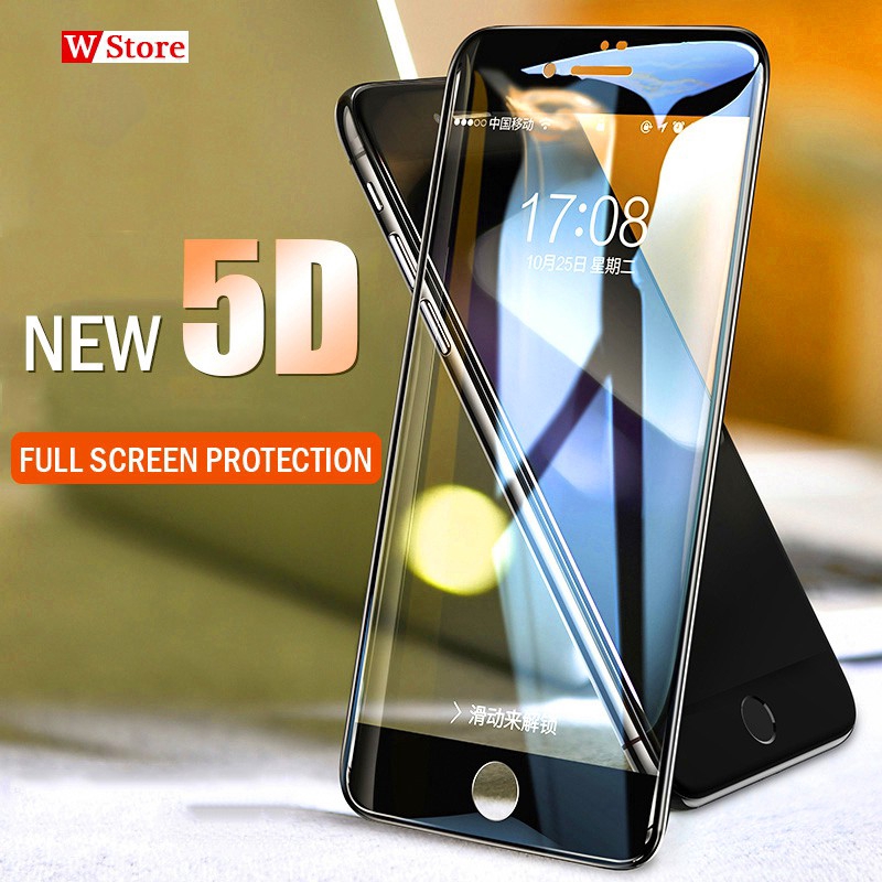 Tempered Glass Pelindung Layar Full Cover 5D Curved Edge untuk iPhone